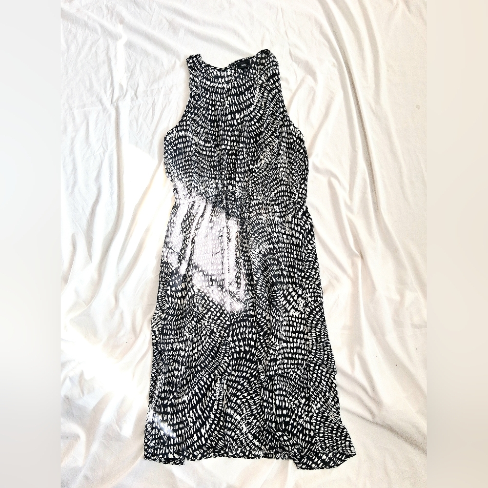 Mossimo Midi Sleeveless Black And White Lined Dress Size XL